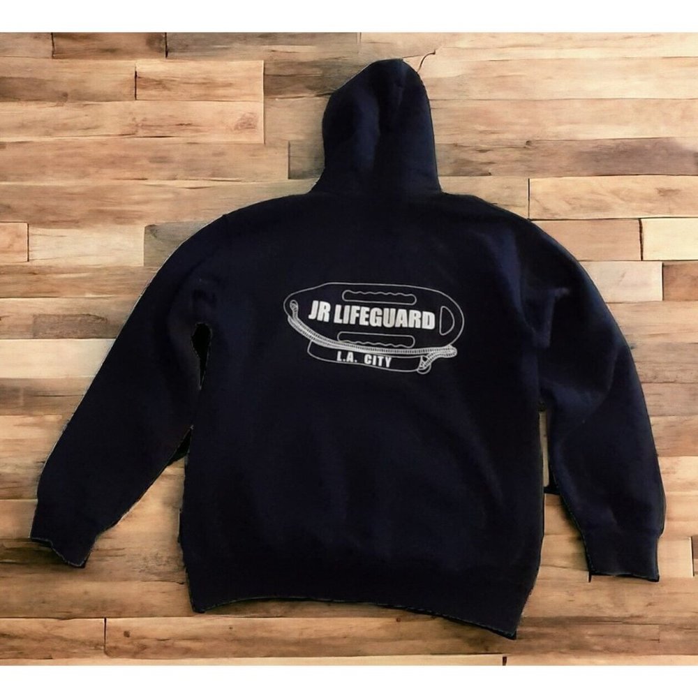 Junior Lifeguard Los Angeles Hoodie Kangaroo Pouch Navy Blue M